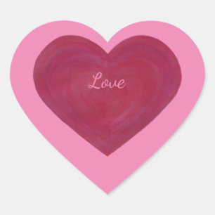 Blended Red en Pink Frosty Look Hart Stickers