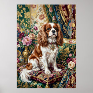 Blenheim Cavalier Bloemstuk Tapijt Portret Poster