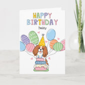 Blenheim Cavalier King Charles Spaniel Birthday Kaart (Voorkant)