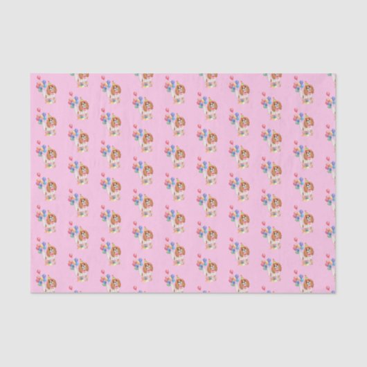 Blenheim Cavalier King Charles Spaniel Birthday Tissuepapier (Voorkant)