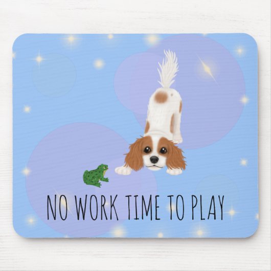 Blenheim Cavalier King Charles Spaniel en Frog Muismat (Voorkant)