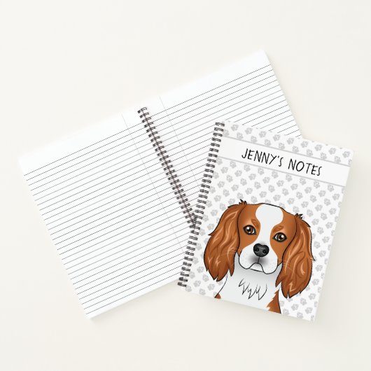 Blenheim Cavalier King Charles Spaniel Head & Text Notitieboek (Binnen)