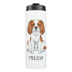 Blenheim Cavalier King Charles Spaniel Hond & Naam Thermosbeker