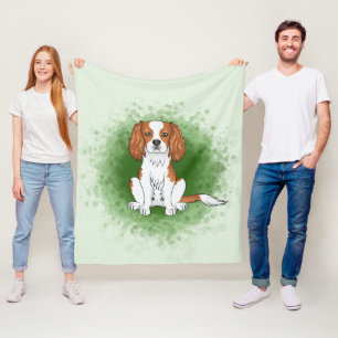 Blenheim Cavalier King Charles Spaniel Op Groen Fleece Deken