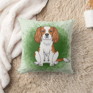 Blenheim Cavalier King Charles Spaniel Op Groen Kussen