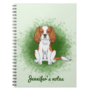 Blenheim Cavalier King Charles Spaniel Op Groen Notitieboek