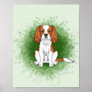 Blenheim Cavalier King Charles Spaniel Op Groen Poster