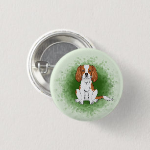 Blenheim Cavalier King Charles Spaniel Op Groen Ronde Button 3,2 Cm