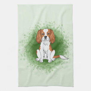 Blenheim Cavalier King Charles Spaniel Op Groen Theedoek