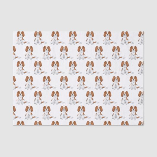Blenheim Cavalier King Charles Spaniel Pattern Tissuepapier (Voorkant)