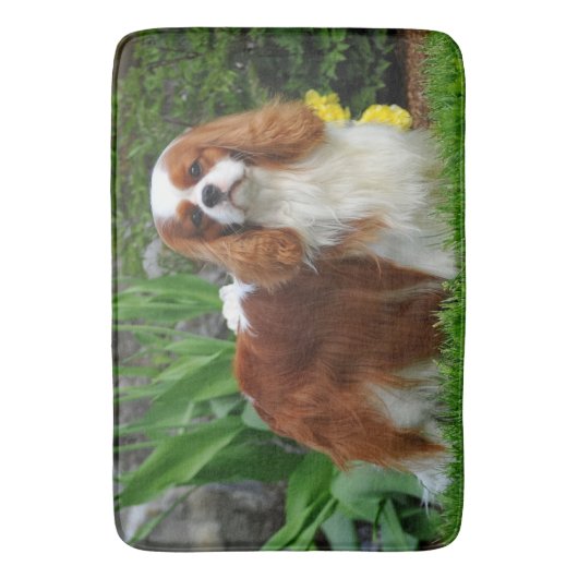 Blenheim Cavalier King Charles Spaniel Puppy Dog Badmat (Voorkant Verticaal)