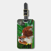 Blenheim Cavalier King Charles Spaniel Puppy Dog Bagagelabel (Voorkant verticaal)