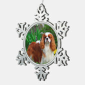 Blenheim Cavalier King Charles Spaniel Puppy Dog Tin Sneeuwvlok Ornament (Rechts)
