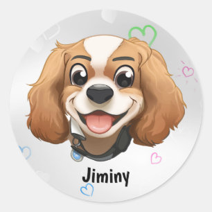 Blenheim Cavalier King Charles Spaniel      Ronde Sticker