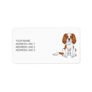 Blenheim Cavalier King Charles Spaniel & Tekst Etiket