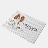 Blenheim Cavalier King Charles Spaniel & Text Deurmat (Schuin)