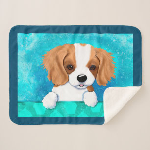 Blenheim Cavalier Spaniel Puppy Sherpa Deken