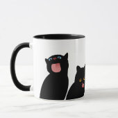 Blep! Black Cats Licking Windows Mok (Links)