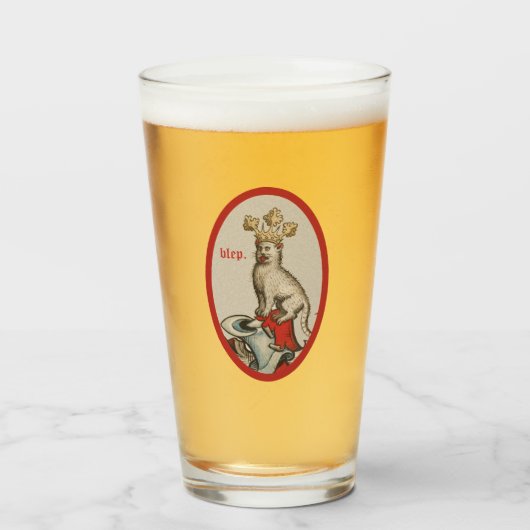 Blep médiéval en verre de chat (Devant (rempli))