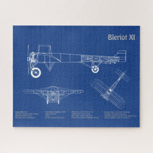 Bleriot XI - Vliegtuigblauwdruk Tekenplannen AD Legpuzzel
