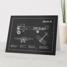 Bleriot XI - Vliegtuigblauwdruk Tekenplannen PD Bedankkaart
