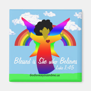 Bless is zij die Angel magnet gelooft Magneet