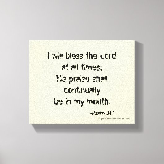 Bless the Lord Canvas Afdruk (Voorkant)