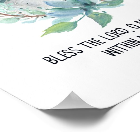 Bless The Lord, Psalm 103, Bijbel, Kinder scripts Poster (Hoek)