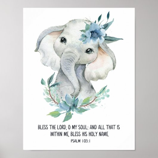 Bless The Lord, Psalm 103, Bijbel, Kinder scripts Poster (Voorkant)