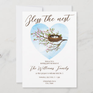 Bless the Nest Faith Baby shower Nesting Party (Bl Kaart