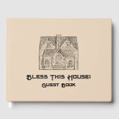 Bless This House met tekst en afbeelding sjablonen Gastenboek (Voorkant)