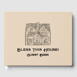 Bless This House met tekst en afbeelding sjablonen Gastenboek