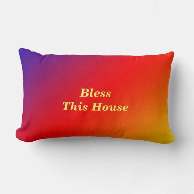 Bless this House Vivid Rainbow Throw Kussen (Voorkant)