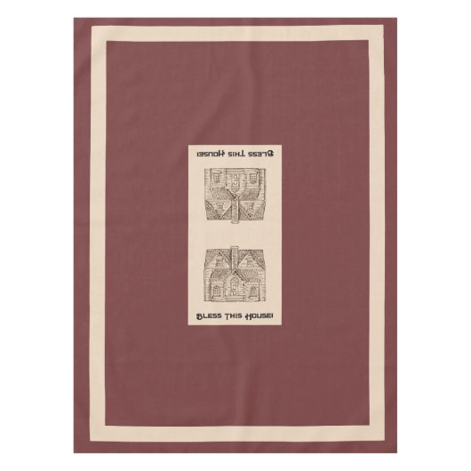 Bless This House w / tekst en afbeelding sjabloon Tafelkleed (Voorkant)