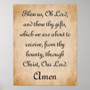 Bless Us, Oh Lord Mealtime Prayer Poster