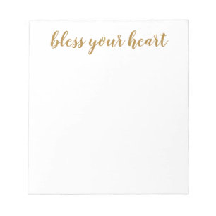 Bless Your Heart Goud Schrift Notitieblok