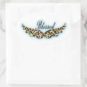 Blessé Ange Ailes Oval Sticker (Sac)