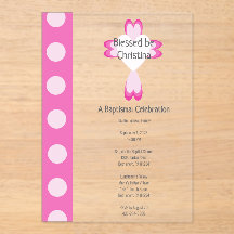 Blessé Baptême Acrylique Invitations