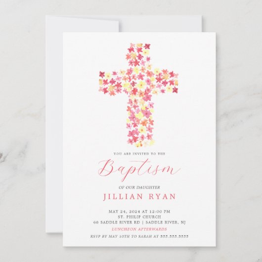 Blessé Baptême Invitation (Devant)