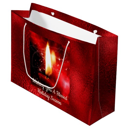 Blessé Chandle flamme Rouge Foil Sac cadeau (Devant Angle)