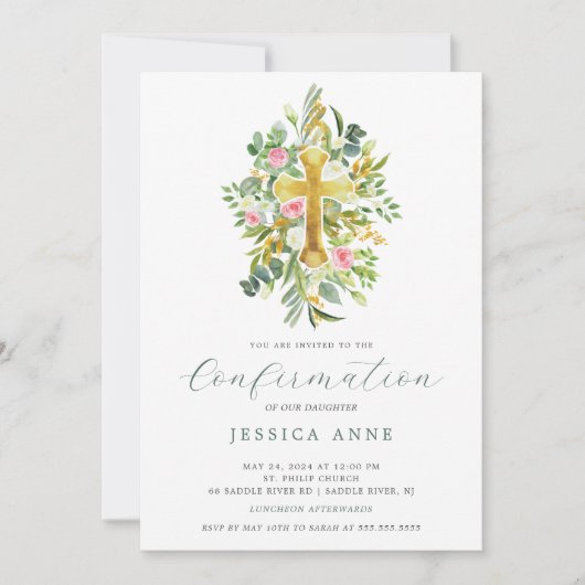 Blessé Début Confirmation Invitation (Devant)