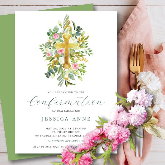 Blessé Début Confirmation Invitation