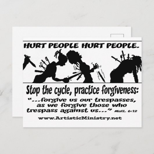 Blessé Les gens Blessé Les gens cartes postales Bk (Devant / Derrière)