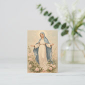 Blessé Marie catholique funéraire Carte Sainte - (Debout devant)