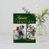 Blessé Noël FOIL Carte postale Fêtes Religieuses (Debout devant)