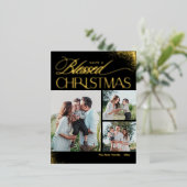 Blessé Noël FOIL Carte postale Fêtes Religieuses (Debout devant)