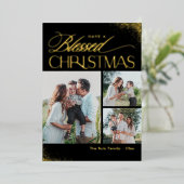 Blessé Noël VRAI FOIL Carte de vacances religieuse (Debout devant)