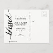 Blessé noir blanc Faire-part de naissance photo bé (Dos)