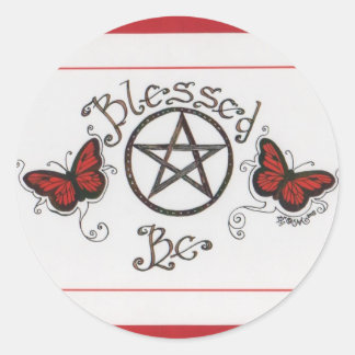 Blessé Papillon et Sticker rond Pentacle
