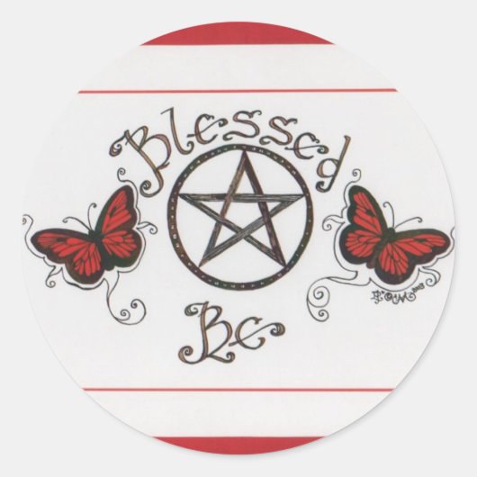 Blessé Papillon et Sticker rond Pentacle (Devant)
